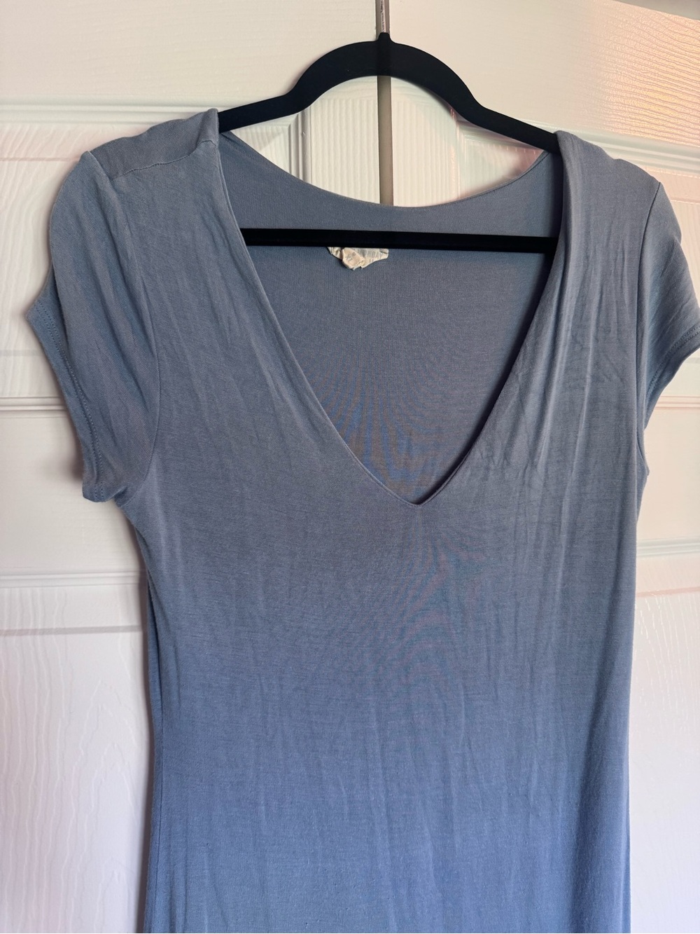 See You Monday muted blue V‑neck midi dress - Picture 3 of 4